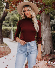 Layer It Mock Neck Knit Top - Cognac