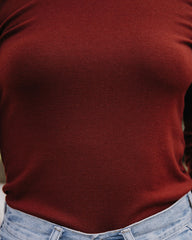 Layer It Mock Neck Knit Top - Cognac