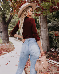 Layer It Mock Neck Knit Top - Cognac