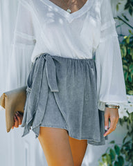 Leelee Woven Tie Skort - Charcoal