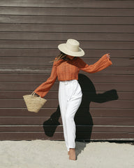 Leila Belted Linen Trouser Pants