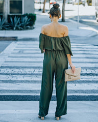 Leiland Off The Shoulder Jumpsuit - Olive