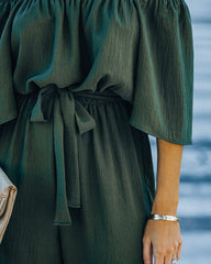 Leiland Off The Shoulder Jumpsuit - Olive