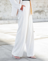 Level Up Pocketed Wide Leg Pants - Ivory