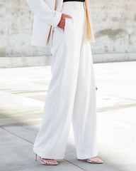 Level Up Pocketed Wide Leg Pants - Ivory