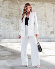 Level Up Pocketed Wide Leg Pants - Ivory