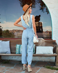 Levi Pocketed Chambray Jumpsuit - Light Wash