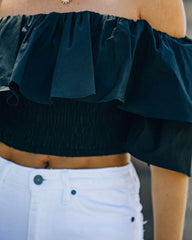 Linda Smocked Off The Shoulder Top - Black