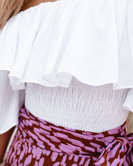 Linda Smocked Off The Shoulder Top - White