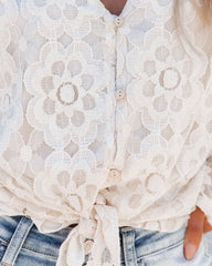 Liselle Bell Sleeve Lace Tie Top