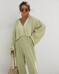 Little Havana Plisse Pants - Soft Lime