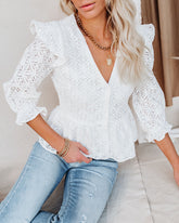 Live Learn Love Lace Peplum Top