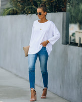 Logan 3/4 Sleeve Tee - White