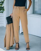 Long Shot Pocketed High Rise Trousers - Camel