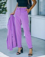 Long Shot Pocketed High Rise Trousers - Lilac
