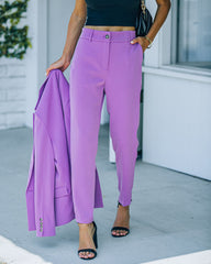 Long Shot Pocketed High Rise Trousers - Lilac