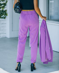Long Shot Pocketed High Rise Trousers - Lilac