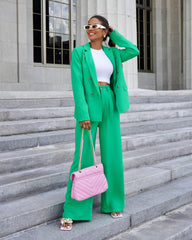 Long Shot Pocketed Wide Leg Pants - Kelly Green