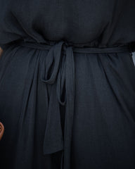 Look At Me Now Satin Pocketed Wide Leg Jumpsuit - Black