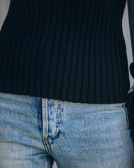 Loretta Ribbed Knit Crop Top - Black