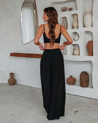 Lounge Life Smocked Pocketed Pants - Black