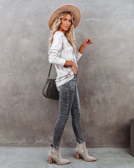 Love Song Tie Dye Soft Knit Pullover - Lavender Grey