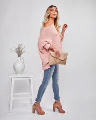 Lovell Boat Neck Thermal Knit Top - Pink