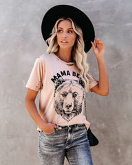 Loves Her Cubs Cotton Distressed Mama Bear Tee