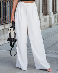 Madrigal Pocketed Wide Leg Pants - Cream