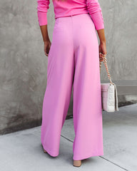 Madrigal Pocketed Wide Leg Pants - Pink