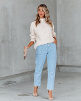 Maeven Drawstring Denim Pants - Light Wash