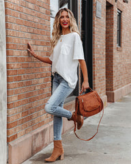 Magnolia Cotton Blend Pocket Tee - White