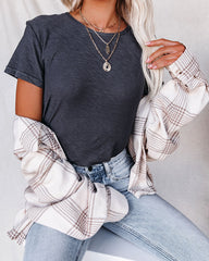 Malibu Crewneck Tee - Charcoal