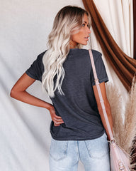 Malibu Crewneck Tee - Charcoal