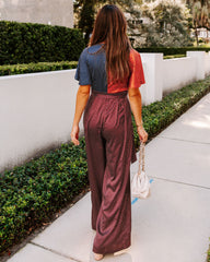 Malina Satin Polka Dot Colorblock Jumpsuit