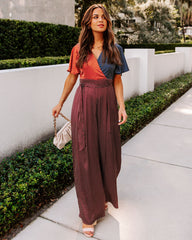 Malina Satin Polka Dot Colorblock Jumpsuit