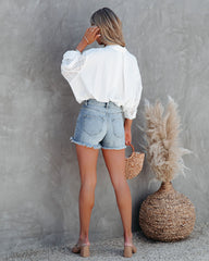 Malta Cotton Eyelet Button Down Top