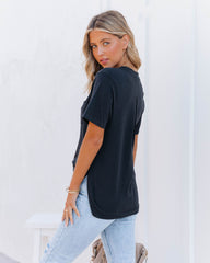 Mariya Cotton Pocket Tee - Black