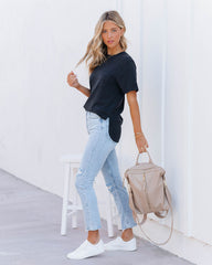 Mariya Cotton Pocket Tee - Black