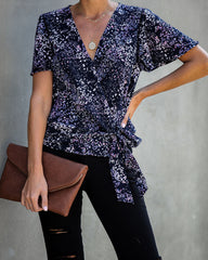 Marlowe Printed Wrap Blouse