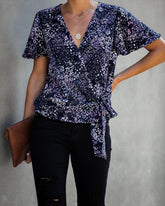 Marlowe Printed Wrap Blouse