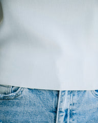 Maven Crop Ruffle Knit Tank - White