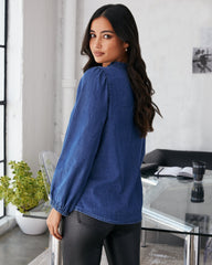 Mavi Tencel Button Down Ruffle Top