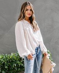 Maxine Swiss Dot Crochet Detailed Blouse