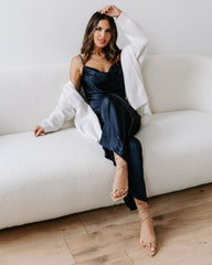 Miabella Satin Cowl Neck Jumpsuit - Midnight Blue