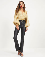 Million Dollar Lady Balloon Sleeve Bodysuit - Gold