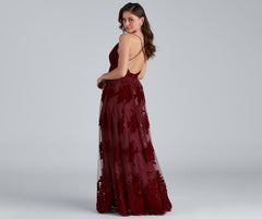 Morgan Formal Flocked Velvet Dress