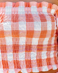 My Happy Ending Smocked Gingham Off The Shoulder Top