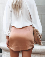 My Scene Satin Mini Skirt - Copper - SALE