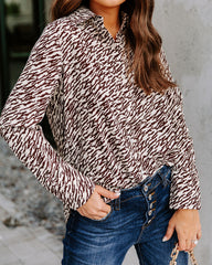 Mylie Printed Button Down Blouse